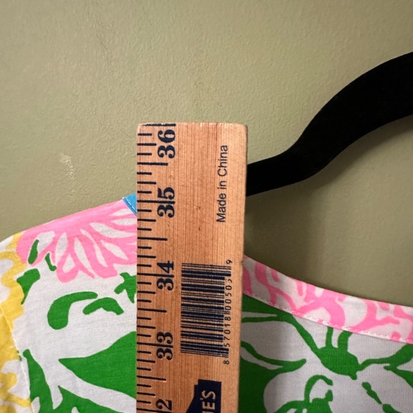 Lilly Pulitzer Palmetto Hibiscus Stroll Dress Tropical Floral Print Green Sz M - Picture 6 of 7